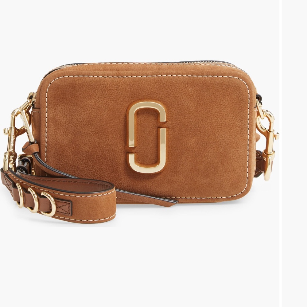 Marc Jacobs Softshot 21 Brown Crossbody Bag with Adjustable Strap